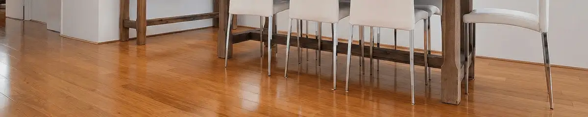 Professionally installed and refinished bamboo flooring in a residential home, showcasing smooth finish and natural wood tones in Cleveland, OH