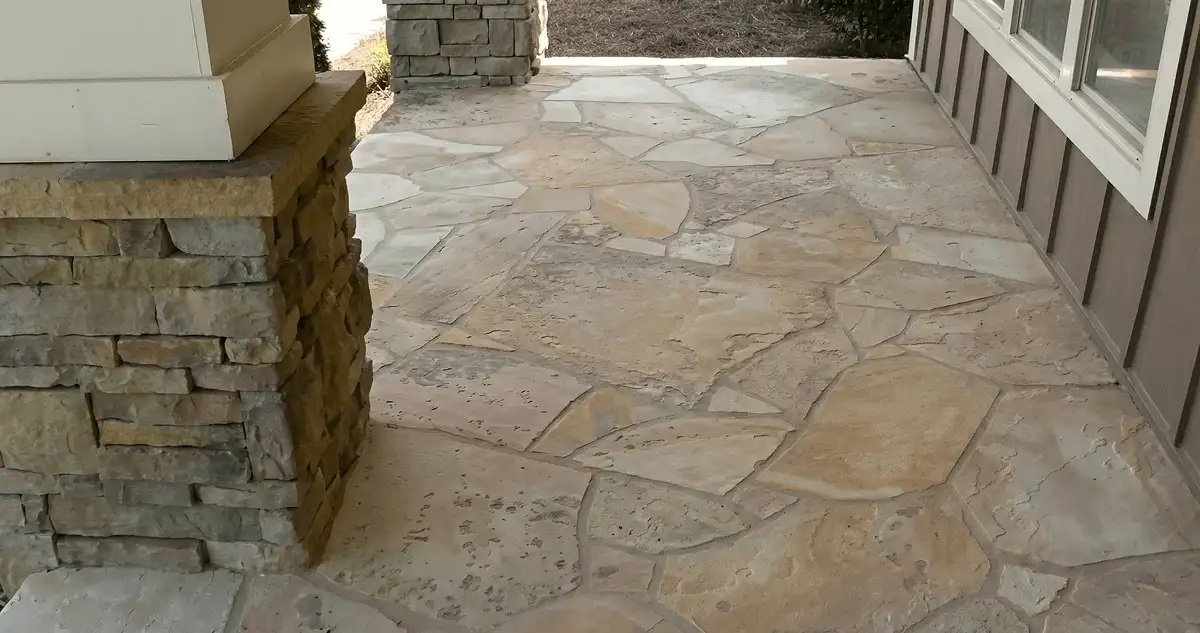 House entrance with professionally installed stone flooring in Cleveland OH