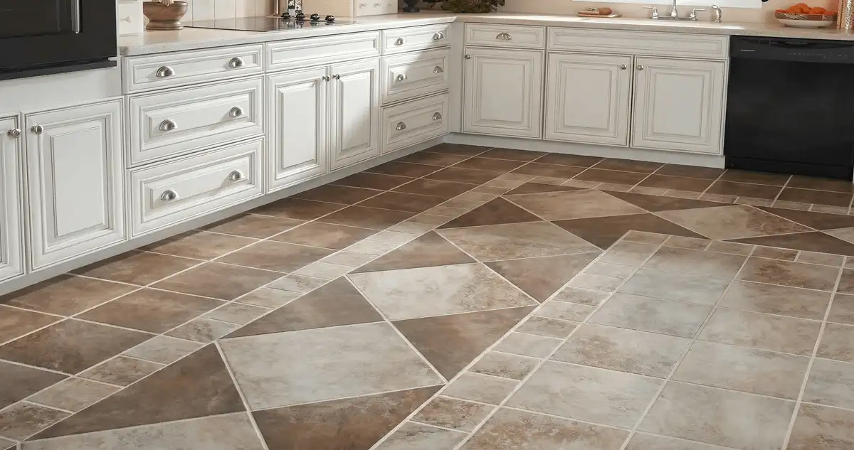 Kitchen with white cabinets and a professionally installed tile floor in Cleveland, OH